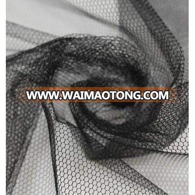 high quality black 100% polyester Hexagonal tulle mesh fabric for tutu dress