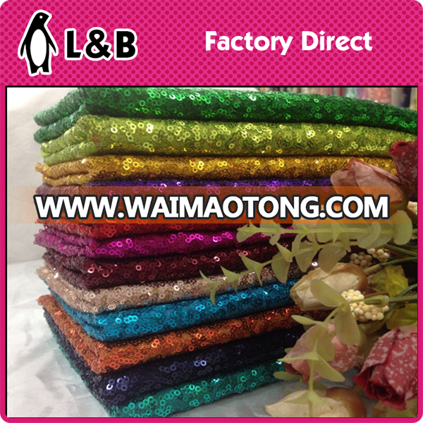 High quality new design popular polyester sequin fabric/fabric with sequin